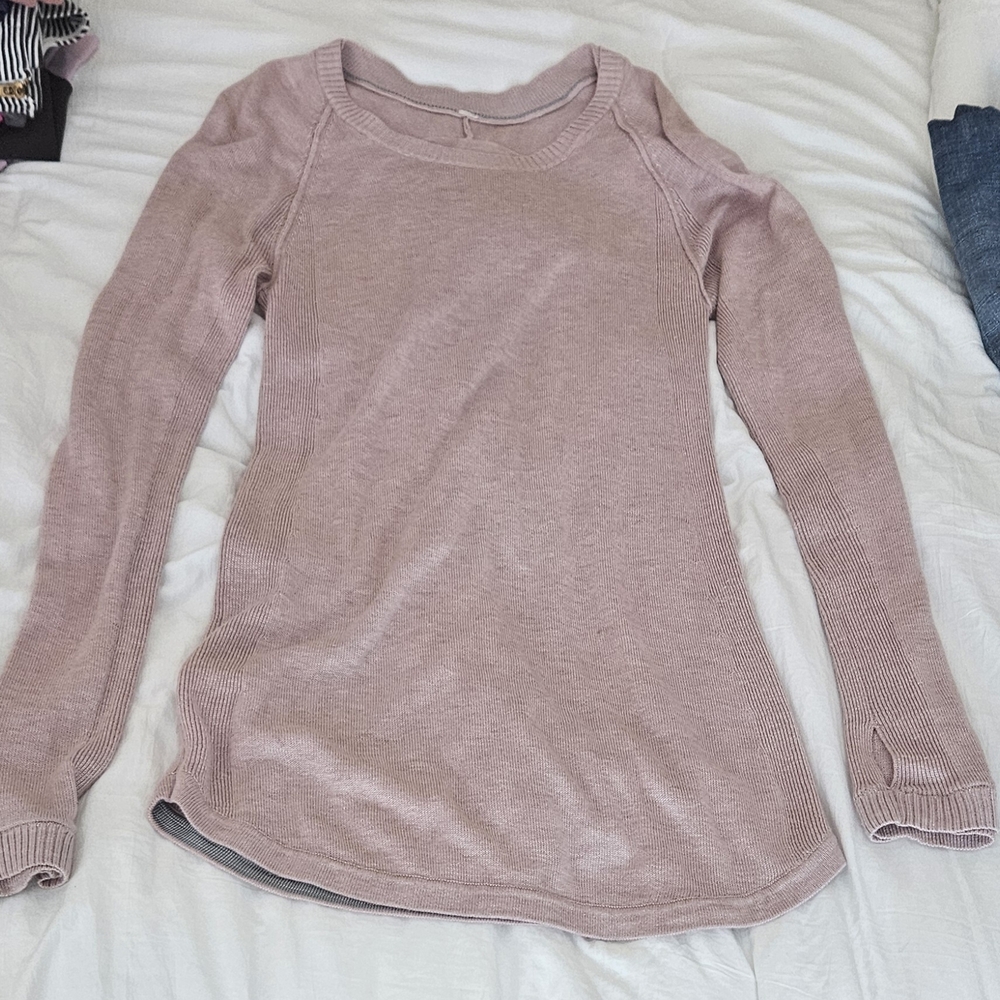 Lululemon Light Pink Long Sleeve Sweater